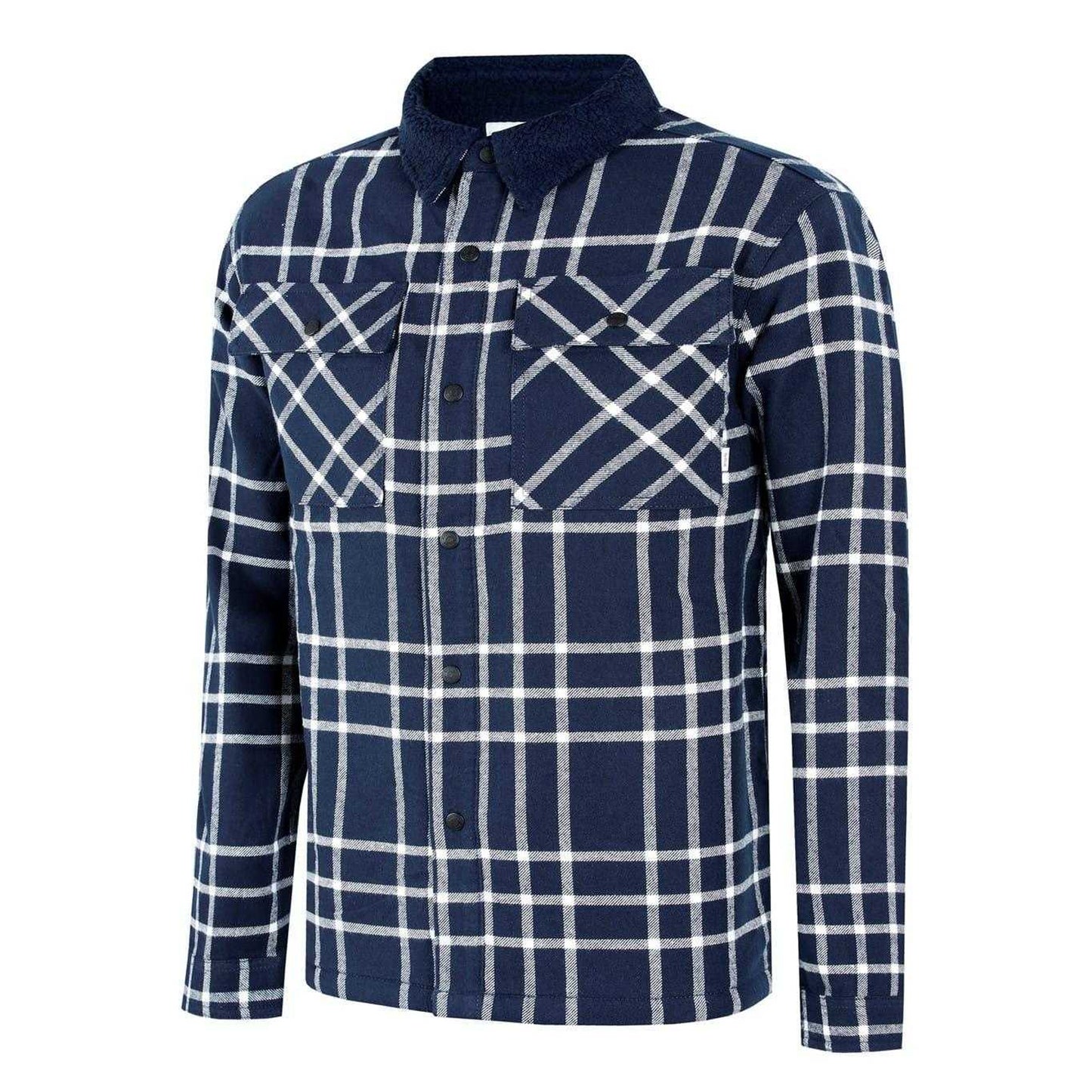 Navy - Side - Firetrap Mens Long-Sleeved Overshirt