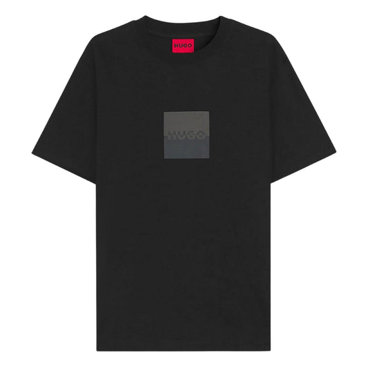 Black - Front - Hugo Mens Split Logo Cotton Jersey T-Shirt