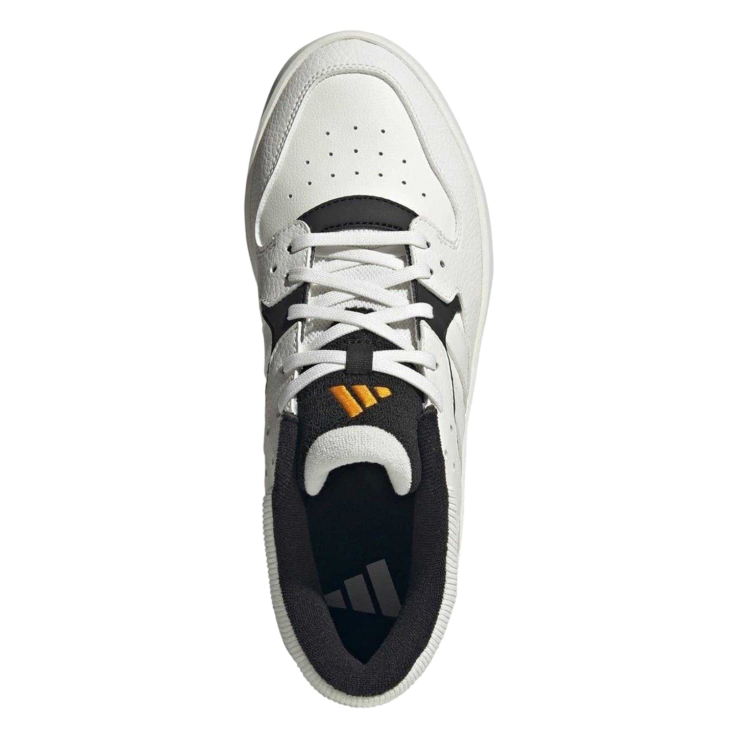 White-Orange - Close up - Adidas Mens Court 24 Full Grain Leather Shoes