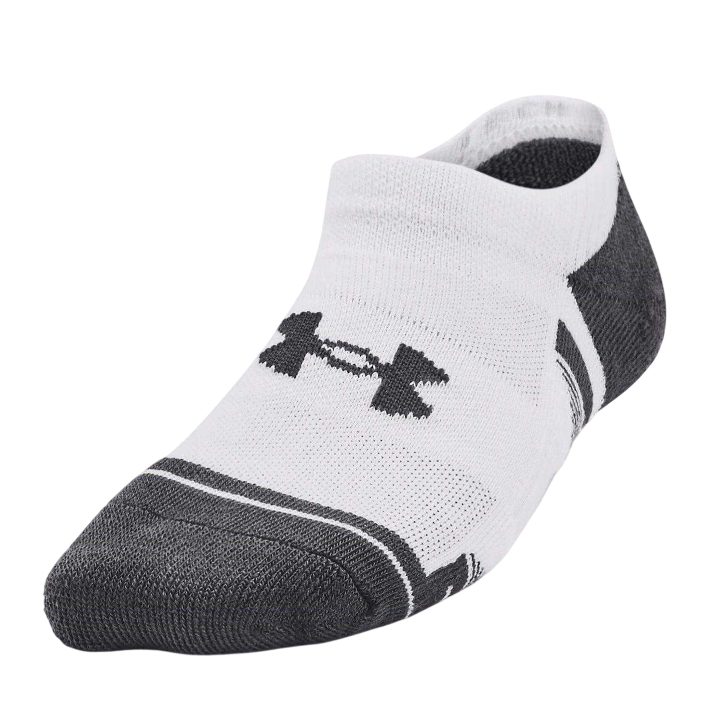 White - Side - Under Armour Childrens-Kids Tech No-Show Socks (Pack of 3)