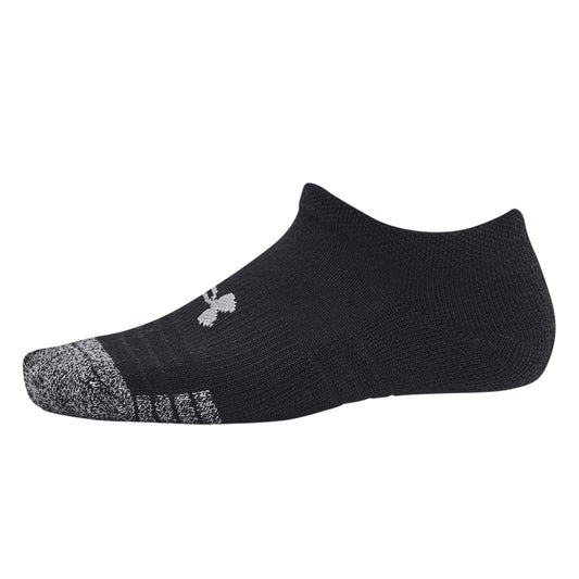 Black - Front - Under Armour Childrens-Kids Tech No-Show Socks (Pack of 3)