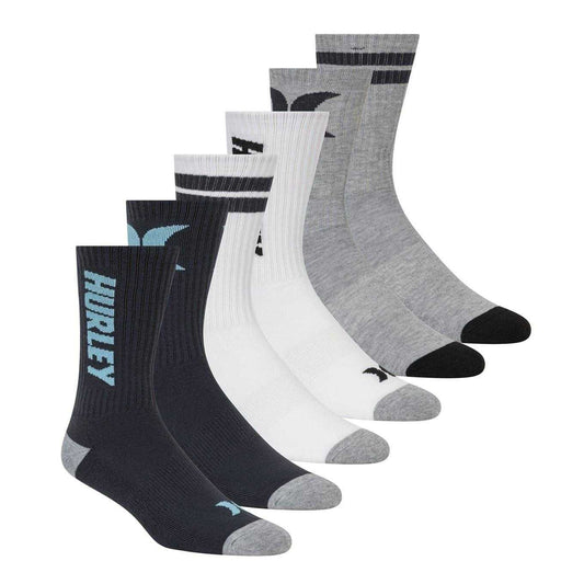 Navy - Front - Hurley Mens Crew Socks (Pack of 6)