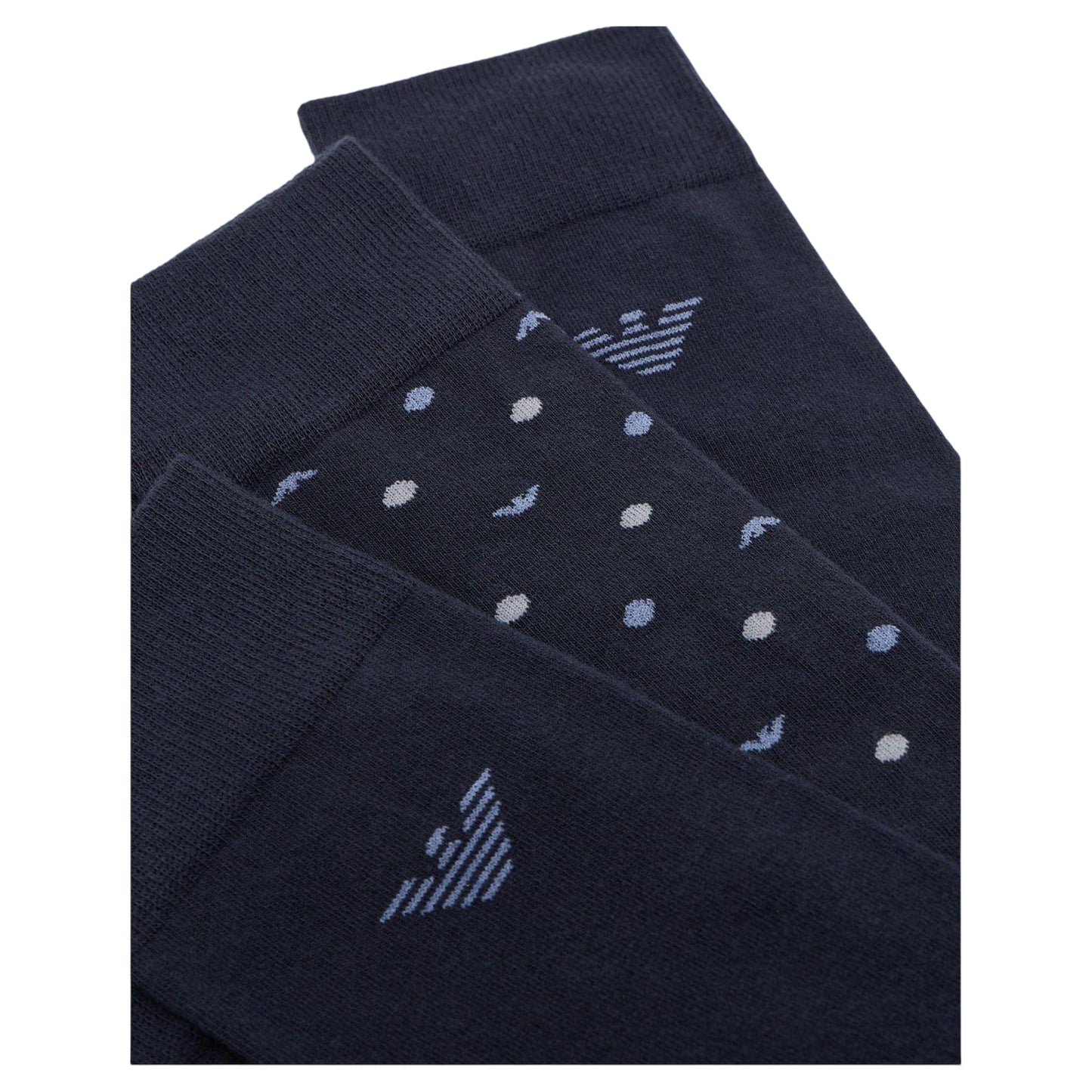 Blue - Back - Emporio Armani EA7 Mens Crew Socks (Pack of 3)