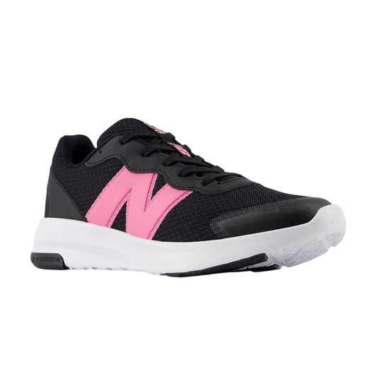 Black-Pink - Front - New Balance Childrens-Kids 578 Low Cut Trainers