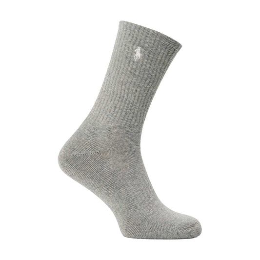 Grey - Front - Ralph Lauren Mens Crew Socks (Pack of 3)