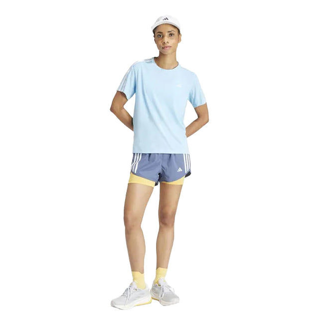 Blue - Lifestyle - Adidas Womens-Ladies Own The Run Stripe T-Shirt