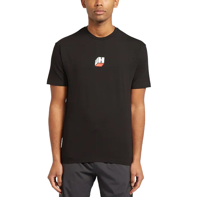 Black - Side - Unlike Humans Mens Cube Logo T-Shirt