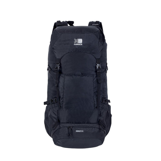 Black - Front - Karrimor Bobcat Logo Hiking 65L Rucksack