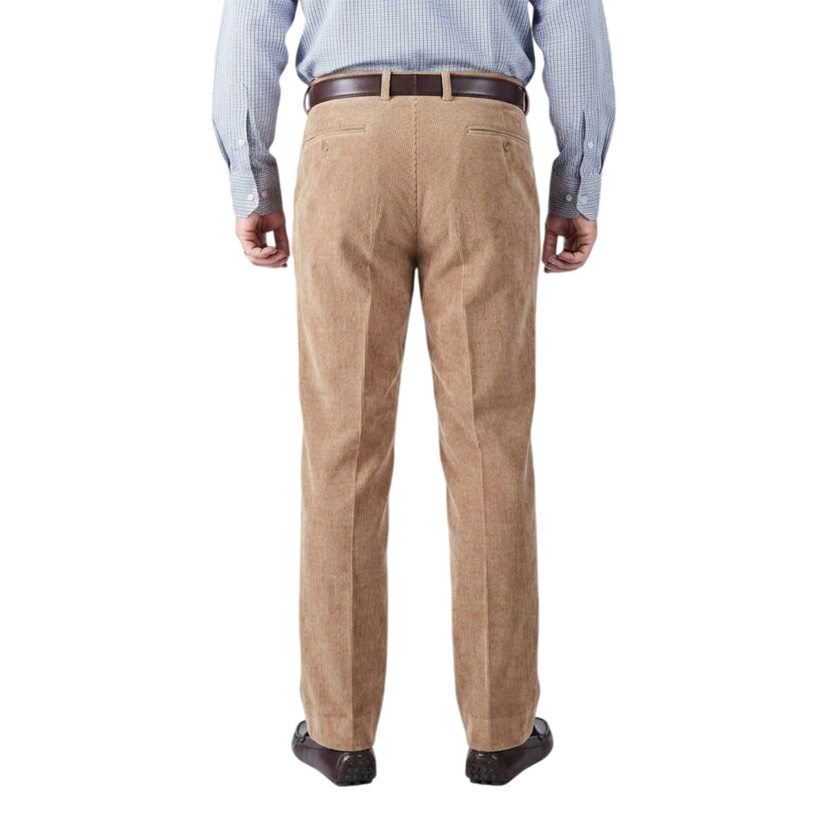 Brown - Back - Harvey & Jones Mens Corduroy Regular Trousers