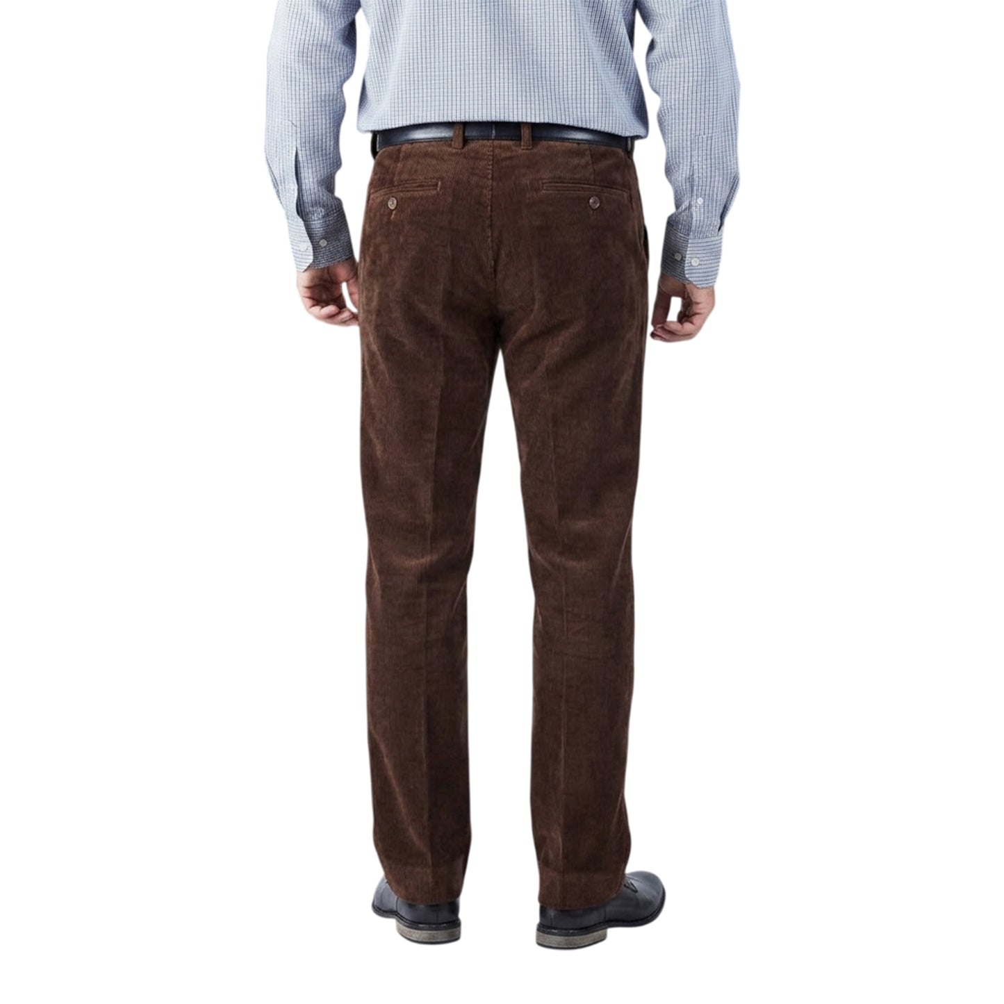 Dark Coffee - Back - Harvey & Jones Mens Corduroy Regular Trousers