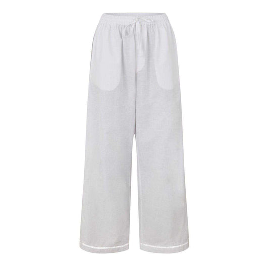 Bright White - Front - Jack Wills Womens-Ladies Linen Relaxed Fit Trousers