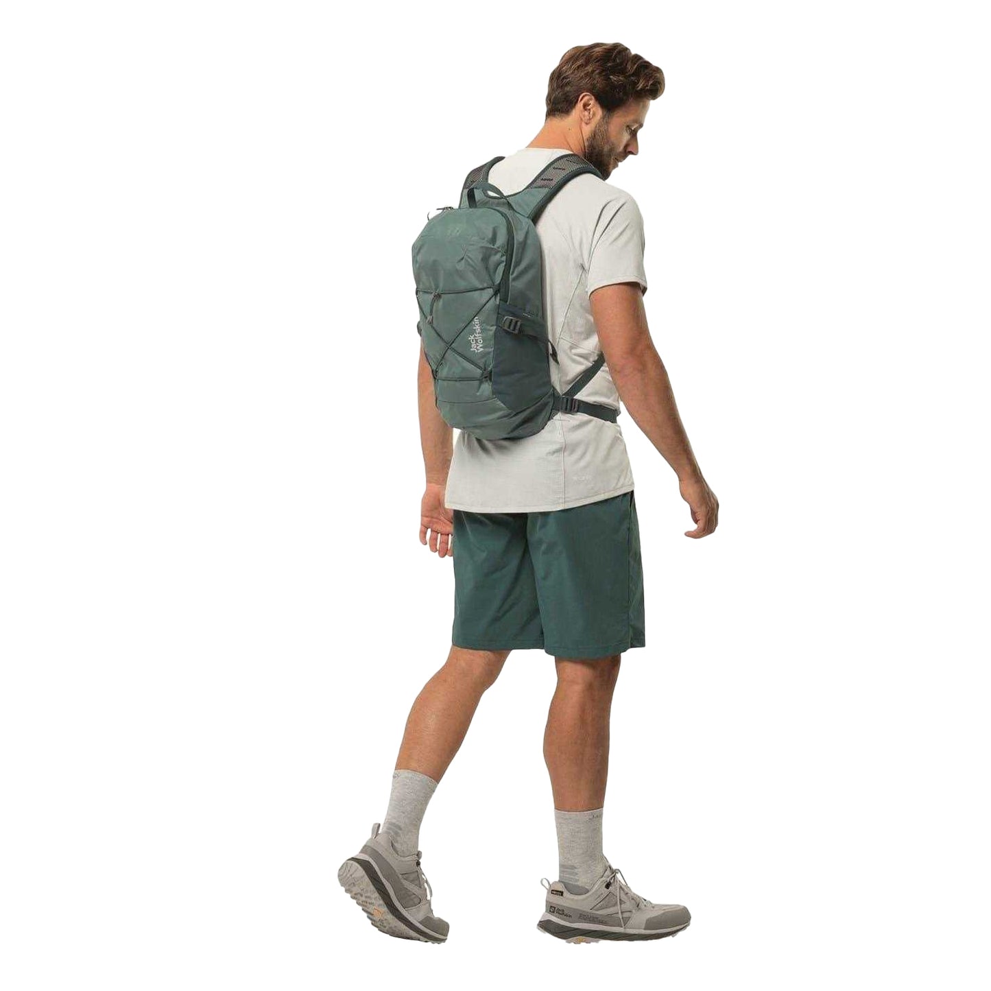 Jade Green - Pack Shot - Jack Wolfskin Cyrox Logo 15L Hiking Backpack