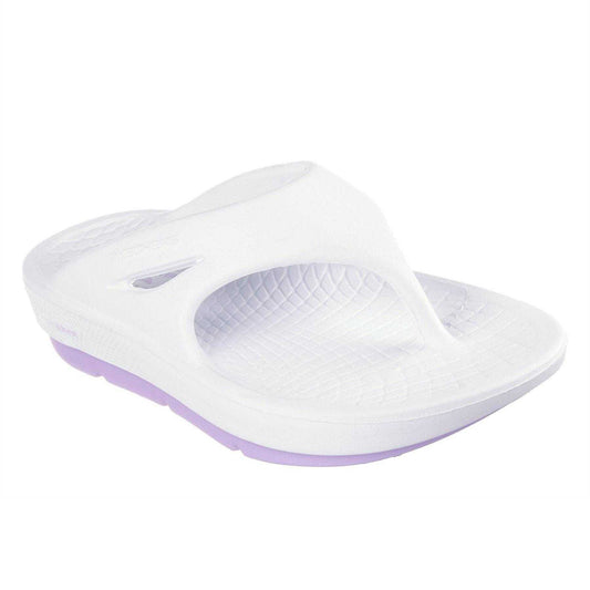 White-Lavender - Front - Skechers Womens-Ladies Go Walk Arch Fit Flat Sports Sandals