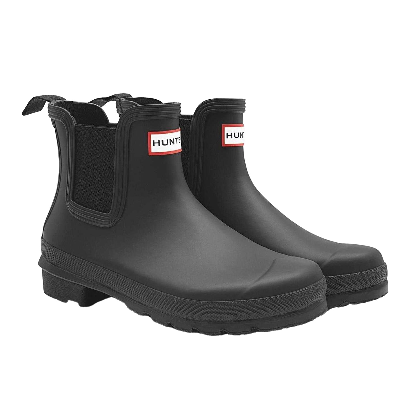 Black - Pack Shot - Hunter Womens-Ladies Original Waterproof Block Heel Chelsea Boots