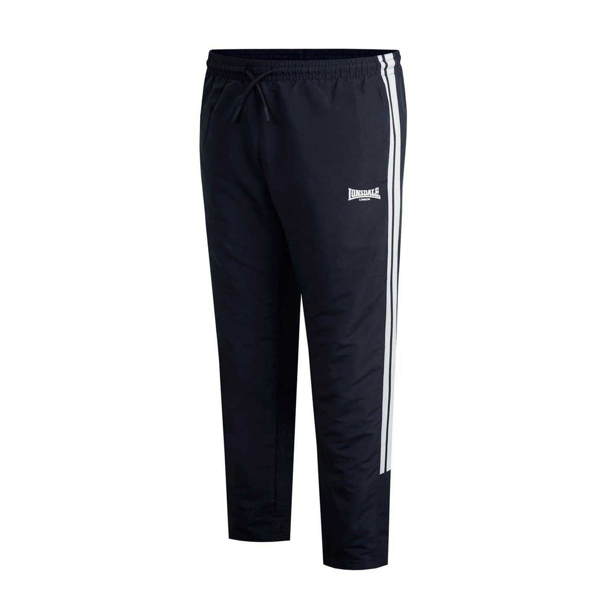 Black - Side - Lonsdale Mens Twin Stripe Tracksuit Bottoms