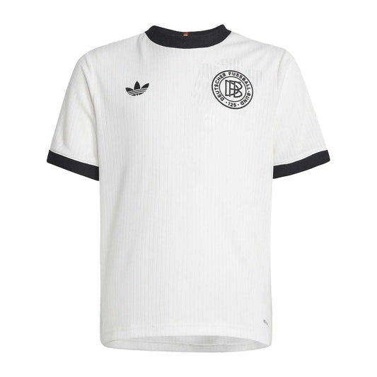 White-Black - Front - Adidas Childrens-Kids Germany 125th Anniversary Football Jersey