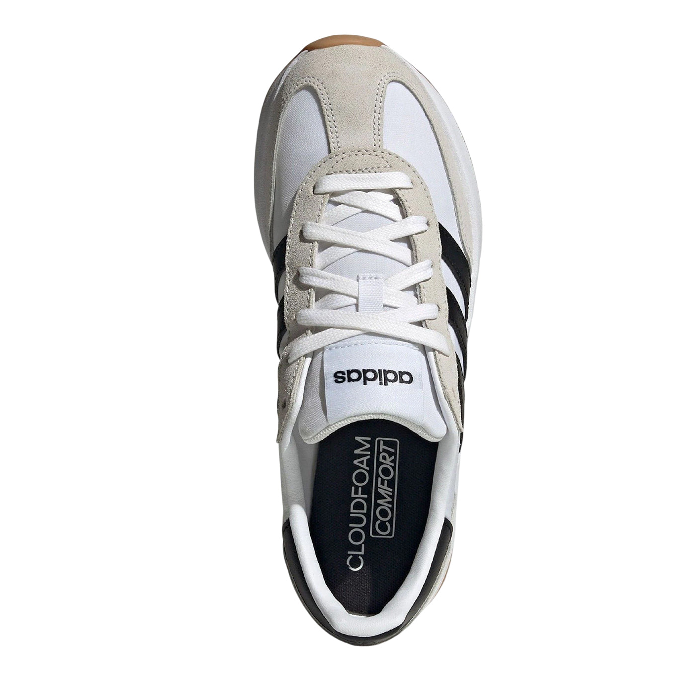 White-Black - Pack Shot - Adidas Girls Run 70s 2.0 Trainers