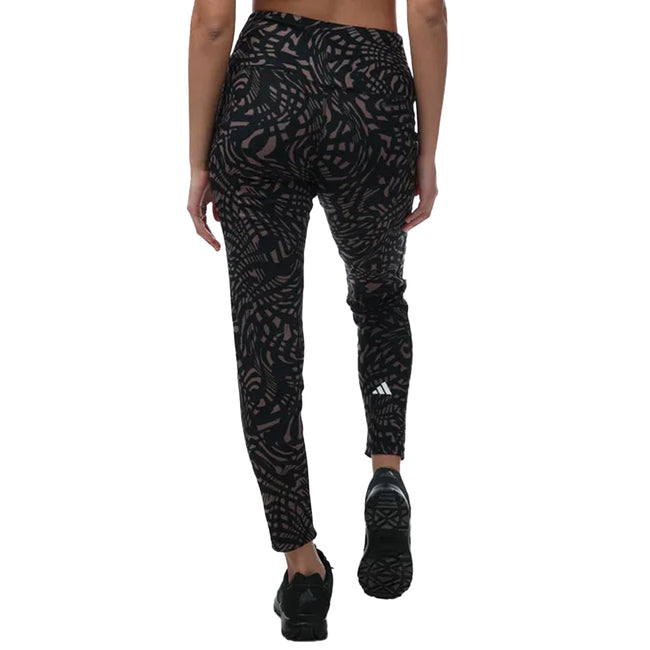 Black - Back - Adidas Womens-Ladies Essentials Printed 7-8 Yoga Leggings