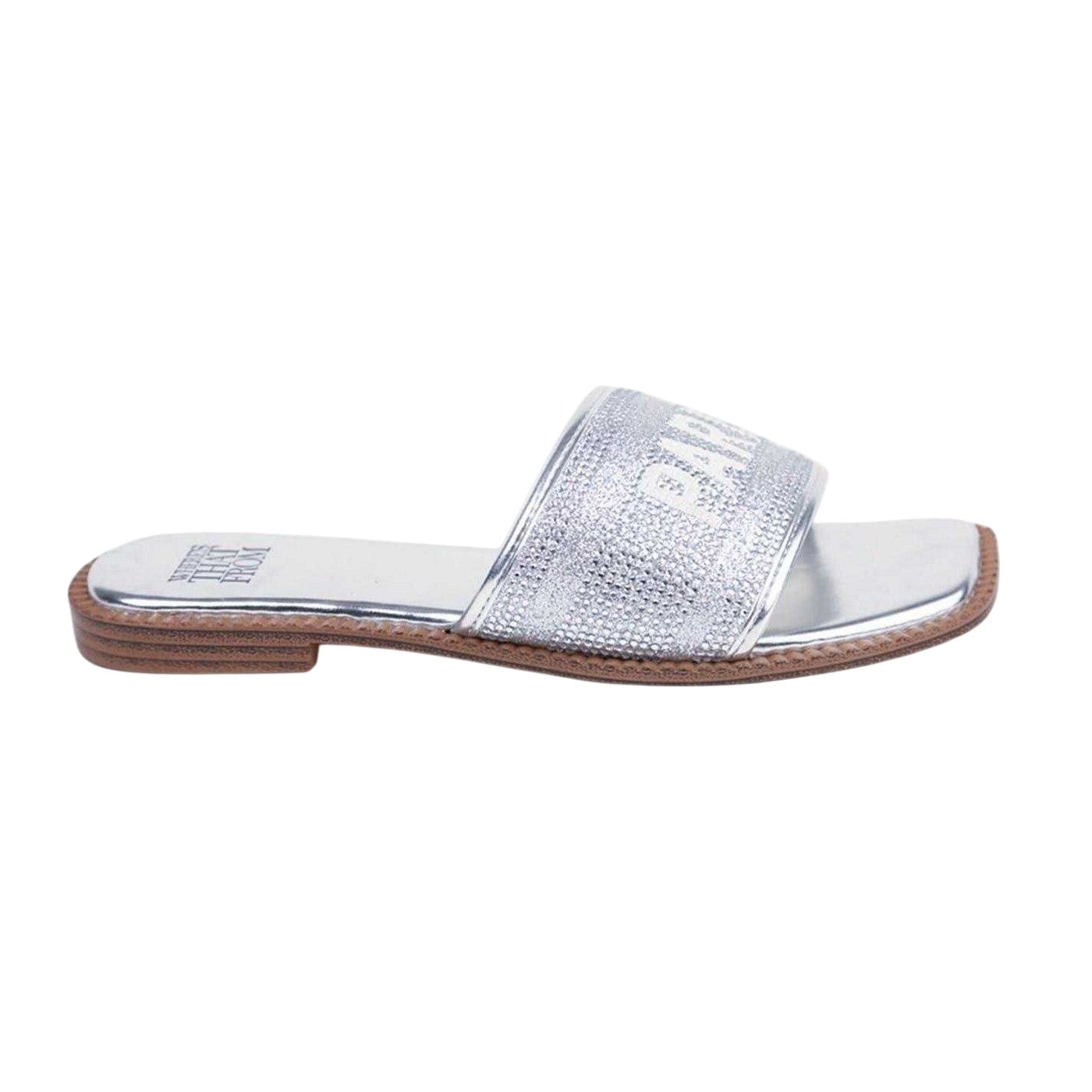 Silver - Front - Where´s That From Womens-Ladies Brandi St Tropez Flat Slides