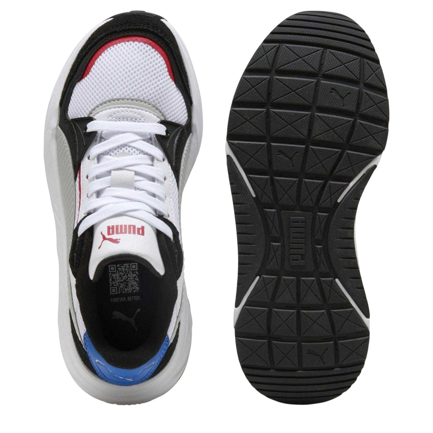 White-Grey - Pack Shot - Puma Childrens-Kids Trinity Trainers