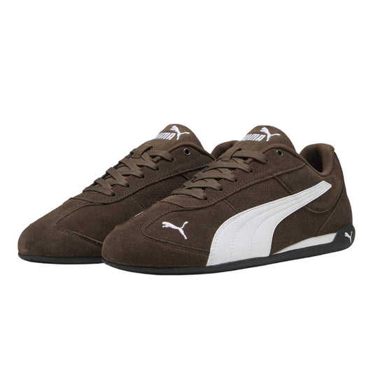Brown-White - Front - Puma Womens-Ladies Replicatch Suede Trainers