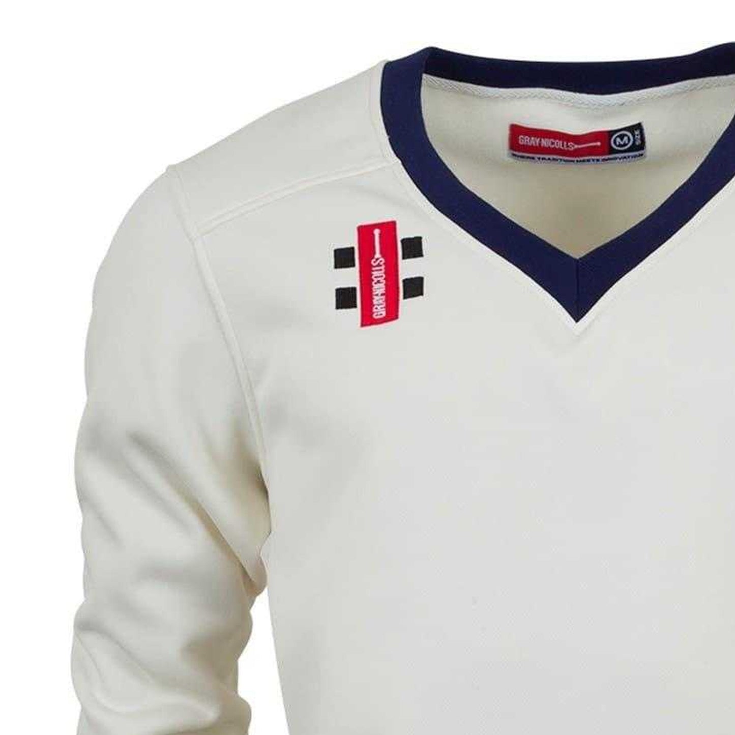 Ivory-Navy - Back - Gray-Nicolls Unisex Adult Embroidered Logo Jumper