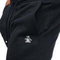 Navy - Side - Original Penguin Mens Sticker Pete Fleece Jogging Bottoms