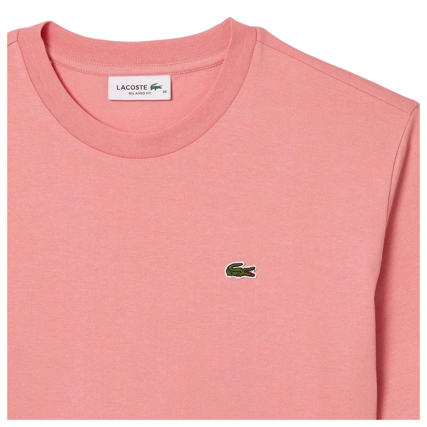 Pink - Side - Lacoste Womens-Ladies Pima Cotton Relaxed Fit T-Shirt