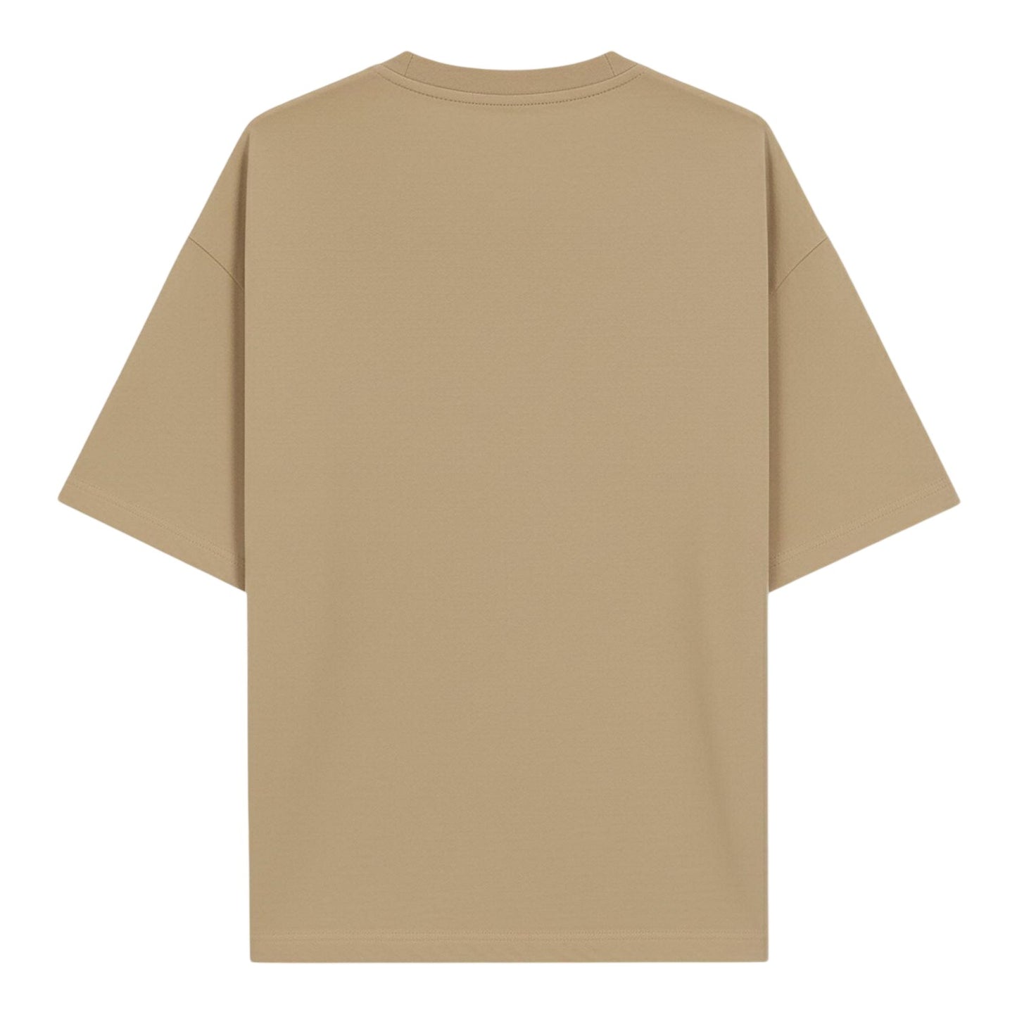 Beige - Back - Hugo Mens Dinkee Logo Oversized T-Shirt