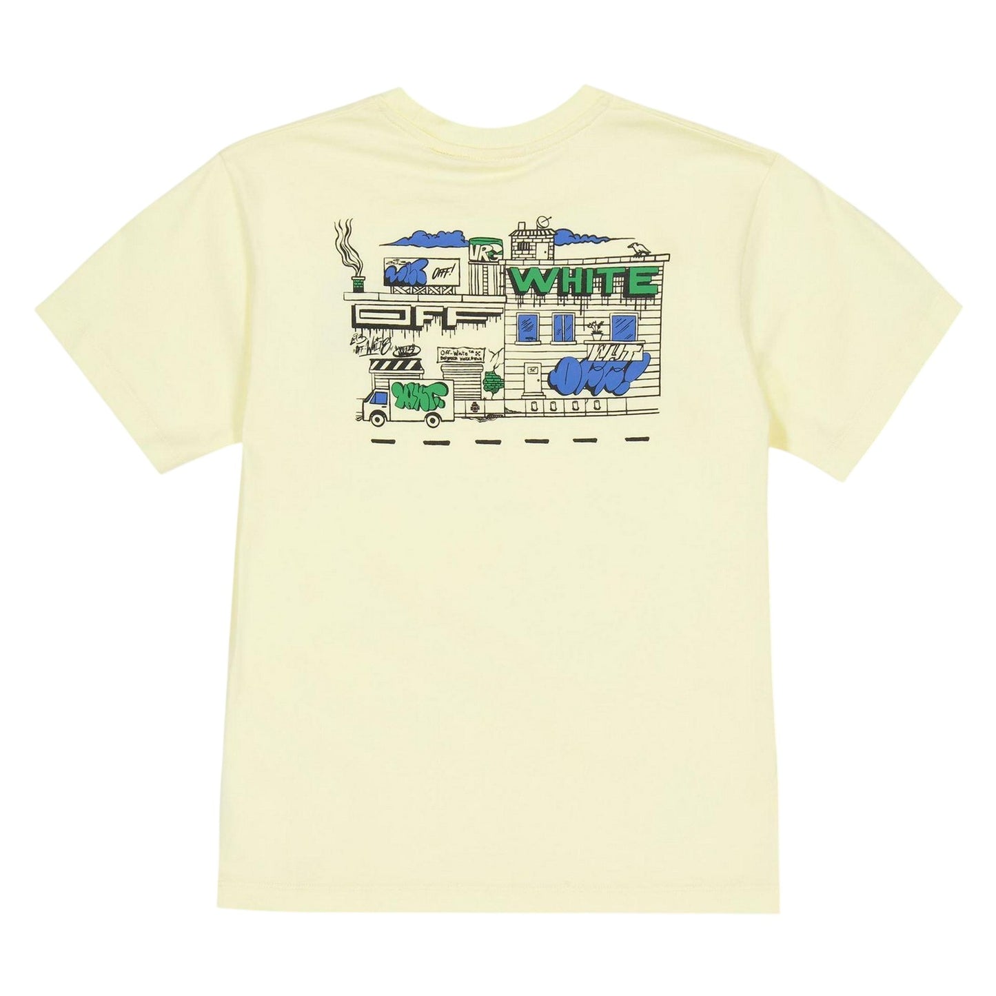 Lemon - Back - Off White Childrens-Kids Graffiti Cotton Regular T-Shirt