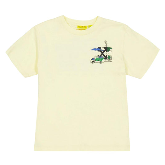 Lemon - Front - Off White Childrens-Kids Graffiti Cotton Regular T-Shirt