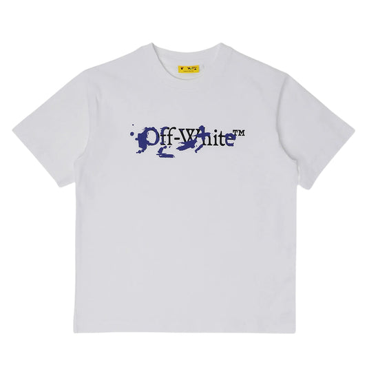 White - Front - Off White Childrens-Kids Paint Splatter Cotton Short-Sleeved T-Shirt