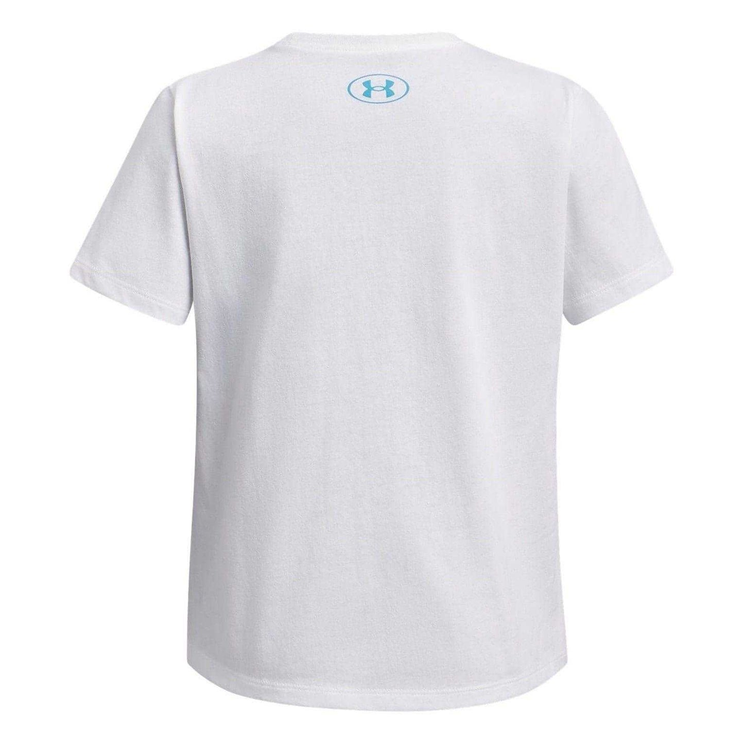 White - Back - Under Armour Girls Bubble Text Regular Short-Sleeved T-Shirt