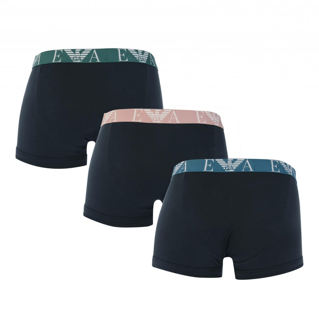 Navy - Back - Armani Mens Boxer Shorts (Pack of 3)