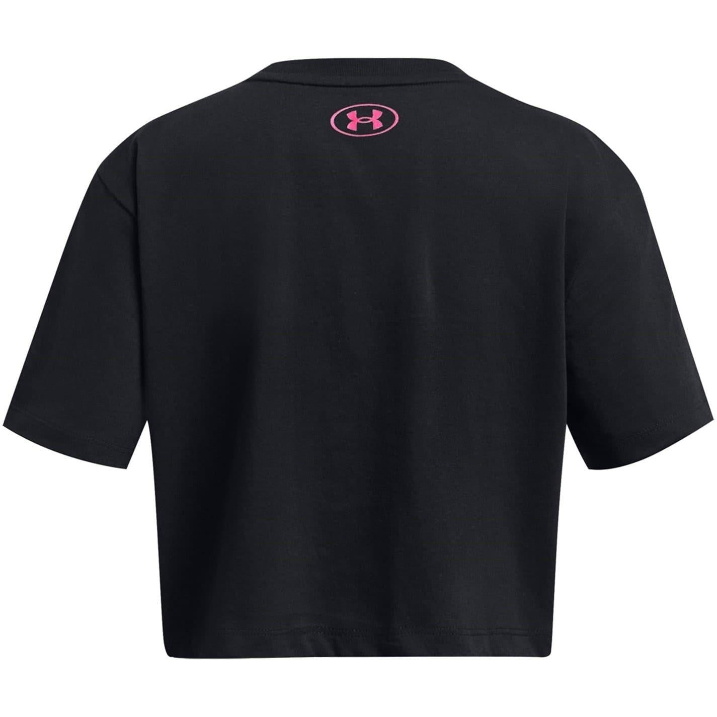 Black - Back - Under Armour Childrens-Kids Project Rock Flames T-Shirt