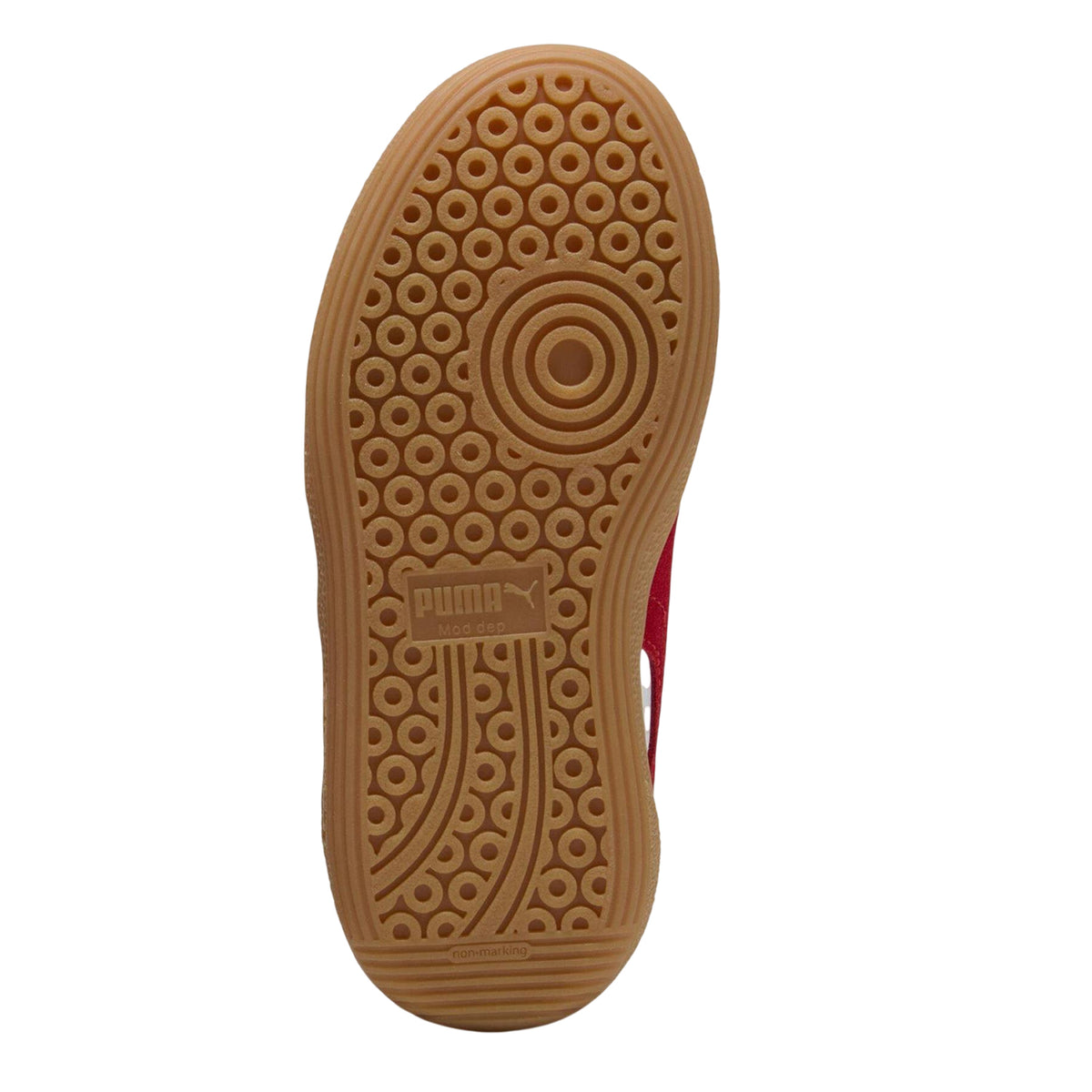 White-Red - Close up - Puma Childrens-Kids Palermo Leather Low Cut Flat Trainers