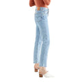 Light Blue - Side - Levis Womens-Ladies 501 Leather Patch Cropped Jeans
