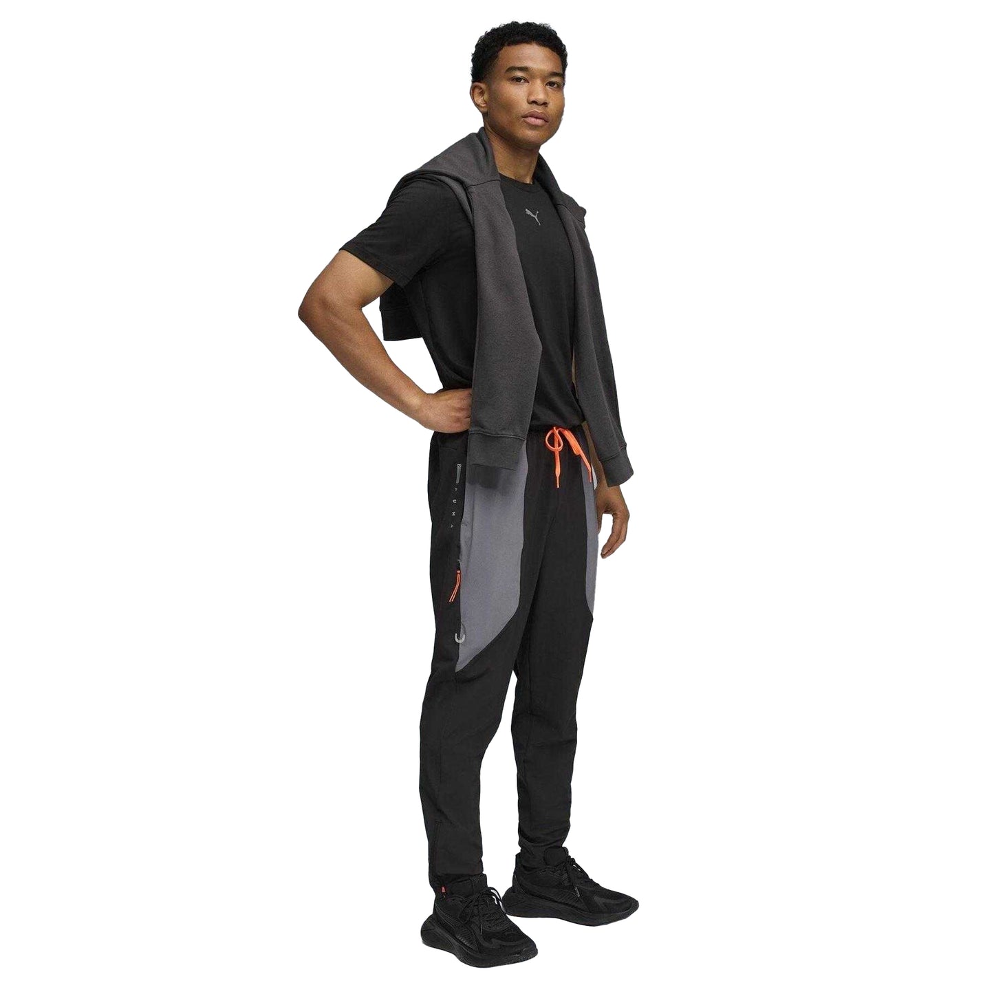 Black-Grey - Lifestyle - Puma Mens Flex Woven Joggers