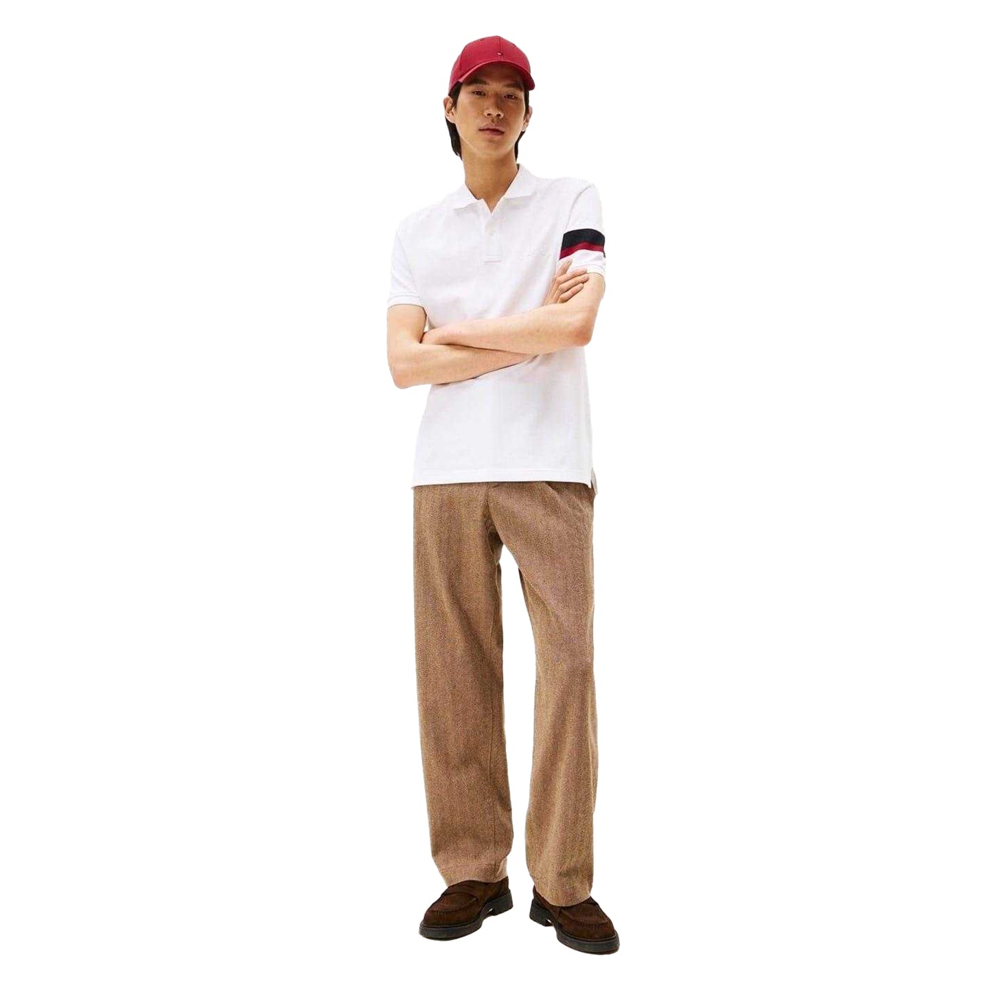 White - Pack Shot - Tommy Hilfiger Mens Embroidered Collared Short-Sleeved Polo Shirt