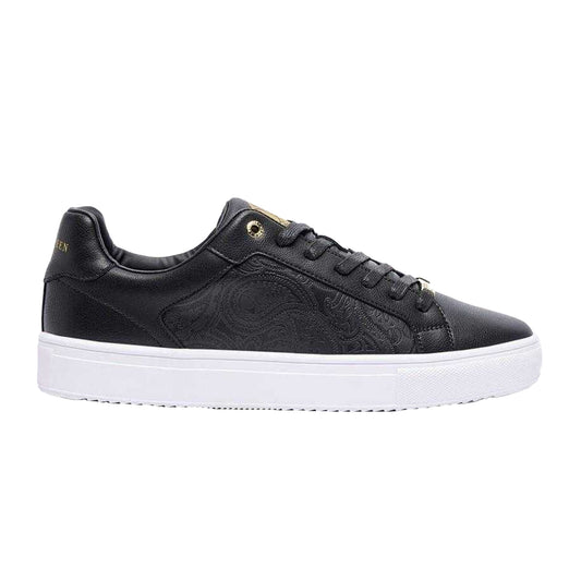Black-White - Front - Pretty Green Mens Cali Paisley Low Cut Shoes