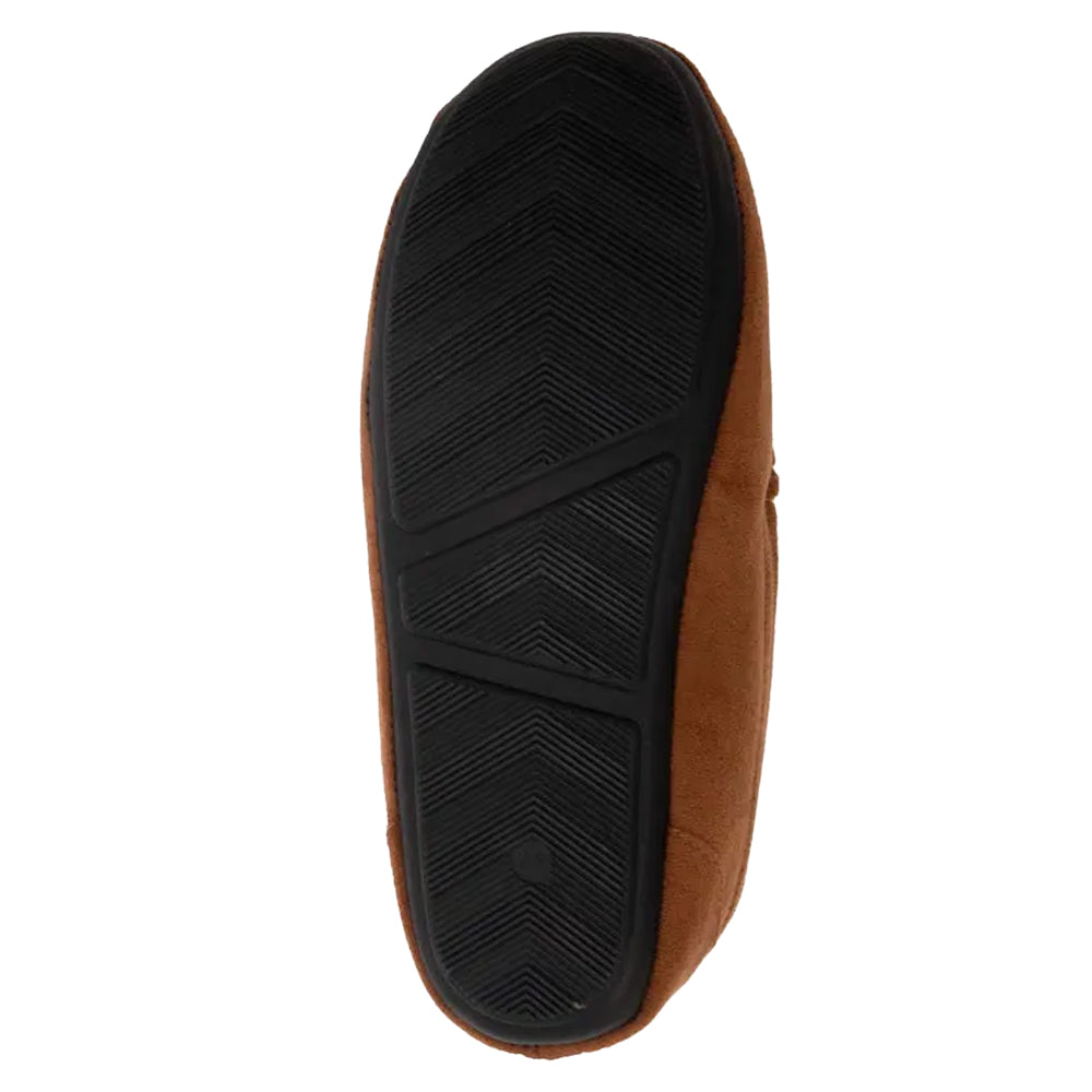 Tan - Side - Farah Mens Nicken Moccasin Slippers