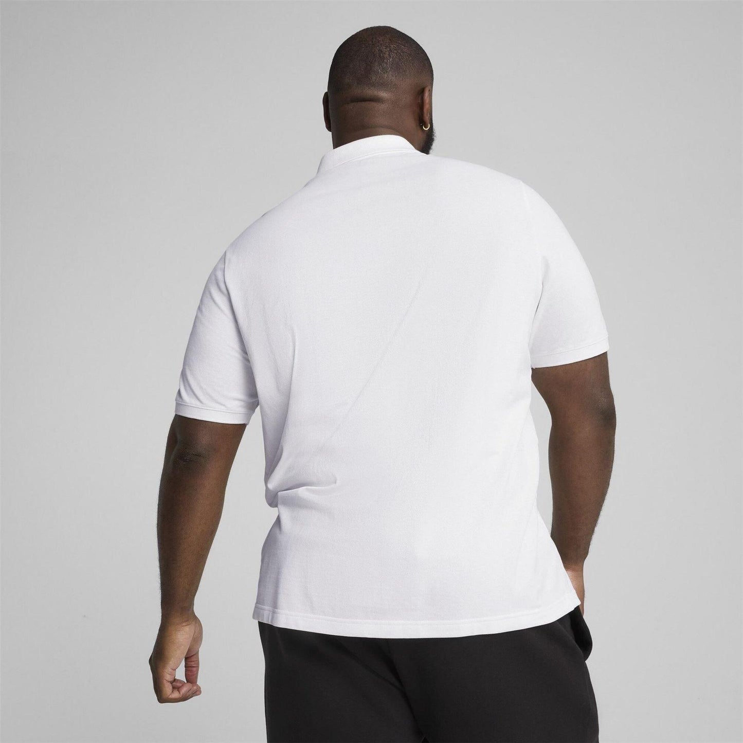 White - Pack Shot - Puma Mens Logo Pique Classic Polo Shirt