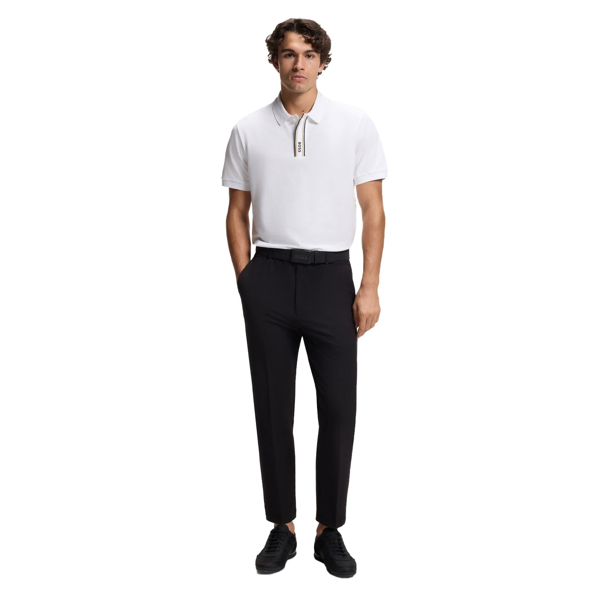 White - Lifestyle - Boss Mens Logo Regular Polo Shirt