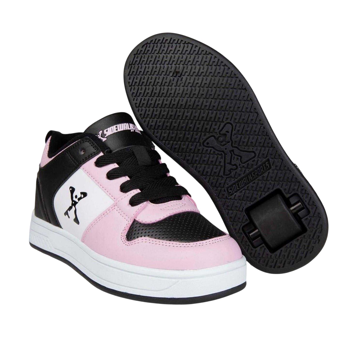Black-Pink - Pack Shot - Sidewalk Sport Childrens-Kids Two Tone Trainers