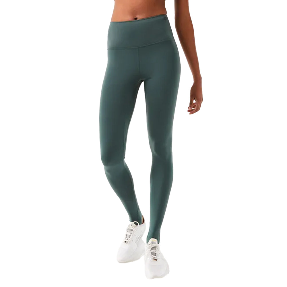 Green - Side - Lacoste Womens-Ladies Collapsible Stirrup Leggings