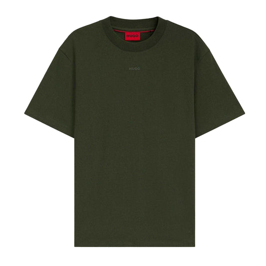 Dark Green - Front - Hugo Boss Mens Heavyweight Relaxed Fit T-Shirt