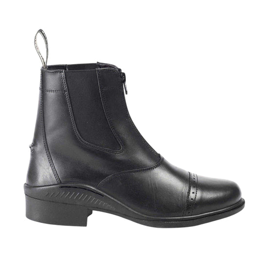 Black - Front - Brogini Womens-Ladies Tivoli Leather Zip Paddock Boots