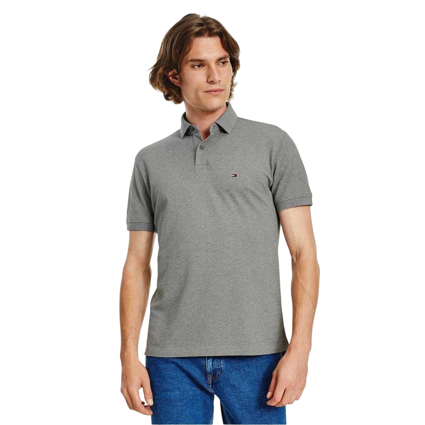 Medium Grey - Side - Tommy Hilfiger Mens 1985 Embroidered Logo Polo Shirt
