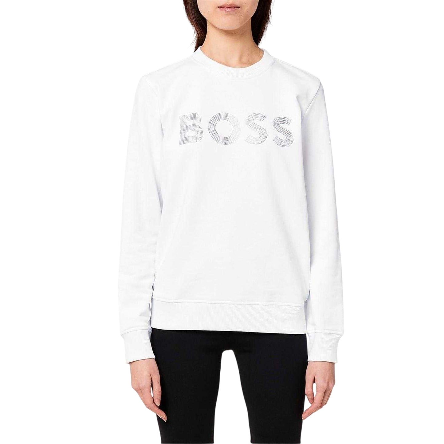 White - Side - Boss Womens-Ladies Logo Sweatshirt