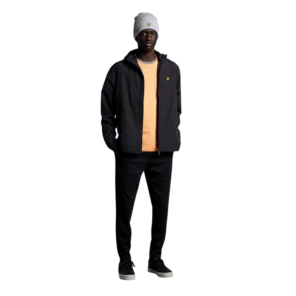 Jet Black - Pack Shot - Lyle & Scott Mens Full Zip Hooded Jacket